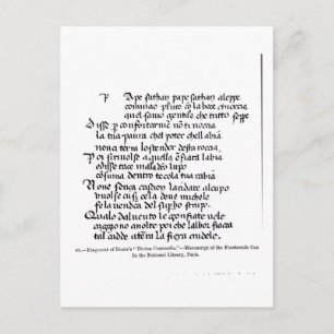 Fragment of Dante's 'Divina Comedia' Vykort