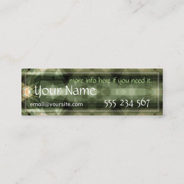 Fragmente profilerar kortet mini visitkort (Framsida)