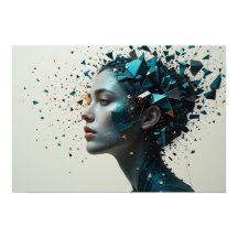 Fragmenterad identitet Poster Abstrakt Wall Art