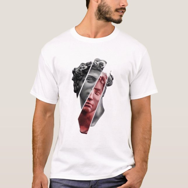 Fragmenterad Porträtt T-shirt – Modern Abstrakt Es (Framsida)