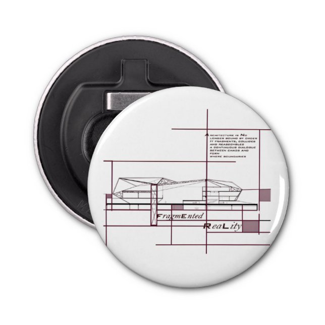 Fragmenterad verklighet - arkitektoniskt uttryck flasköppnare (Framsidan)