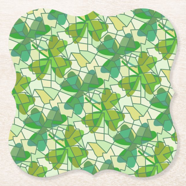 Fragmenterade Shamrocks Underlägg Papper (Framsida)