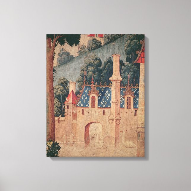 Fragmentering av medeltida tapeter canvastryck (Framsida)