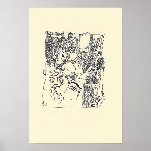 Fragments d'Arts 1 Surreal Teckning Archival Poste Poster (Framsidan)