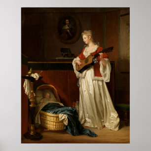 Fragonard & Gérard Sovande Barn Konsttryck Poster