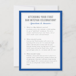 frågor om tjänstinfo från MITZVAH-tjänst, råd blåt Inbjudningar