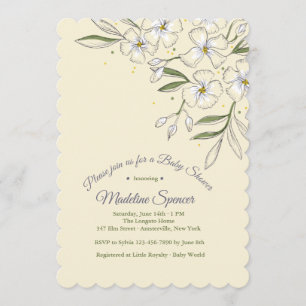 Fragrant Jasmine Baby Shower-inbjudan Inbjudningar
