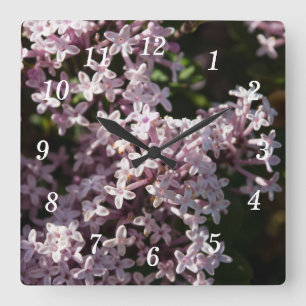 Fragrant Lilac Wall Clock Fyrkantig Klocka