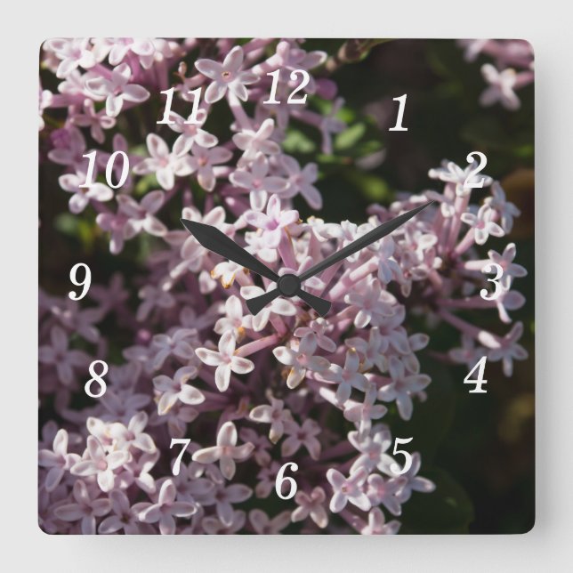 Fragrant Lilac Wall Clock Fyrkantig Klocka (Framsida)