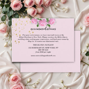 Fragrant Rosa ros Bröllop inkvartering Tilläggskort