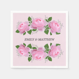 Fragrant Rosa ros Bröllop Pappersservett