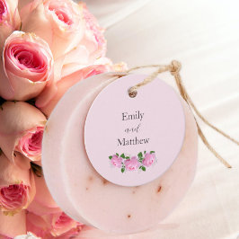 Fragrant Rosa ros, Bröllop Tack, Gift Märkre Gåvor Etiketter