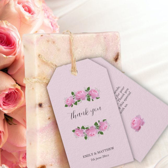 Fragrant Rosa ros, Bröllop Tack, Presentetikett (Skapare uppladdad)