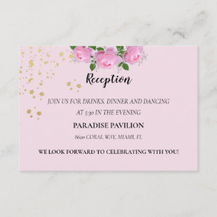 Fragrant Rosa ros bröllopsmottagning Tilläggskort