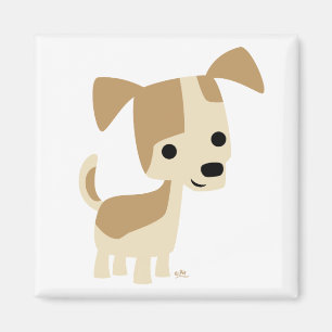 Frågvis lite hundtecknadmagnet magnet