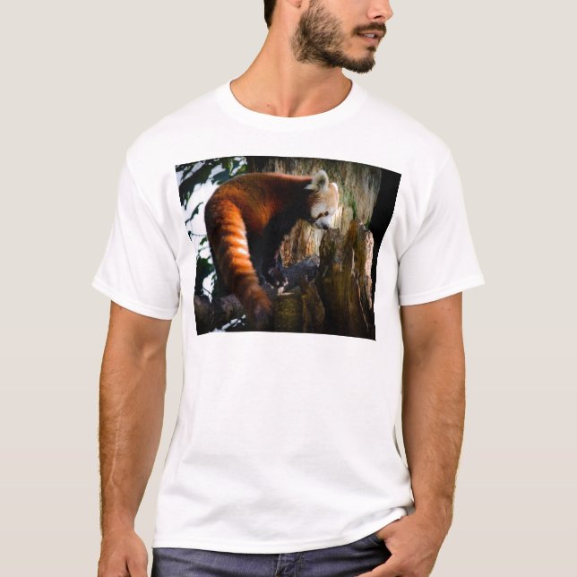 frågvis röd panda t-shirt (Framsida)