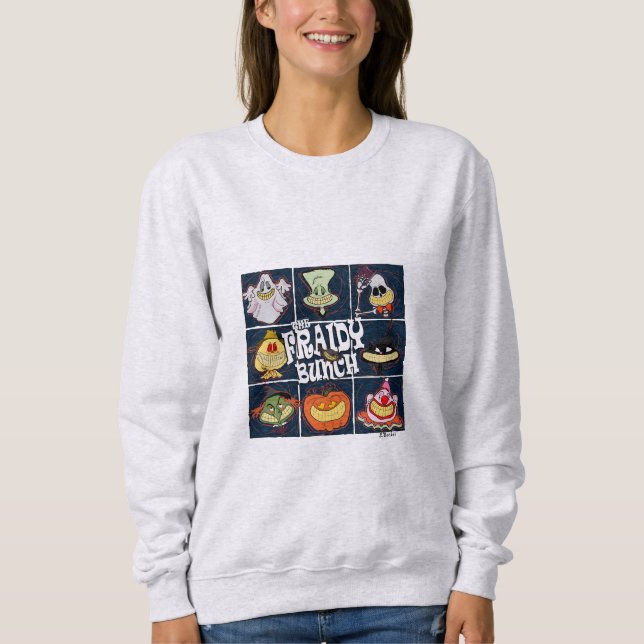 Fraidy Bunch Tecknad Halloween T Shirt (Framsida)