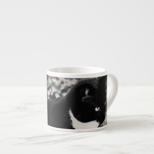 Fräknar i blommor II - smokingkattunge Espressomugg (Framsida höger)