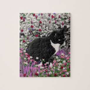 Fräknar i blommor II - smokingkattunge Pussel