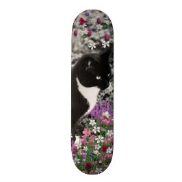 Fräknar i blommor II - smokingkattunge Skateboard Bräda 20,5 Cm
