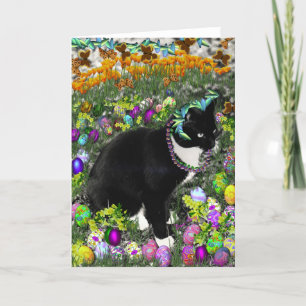 Fräknar i jakten för påskägg helgkort