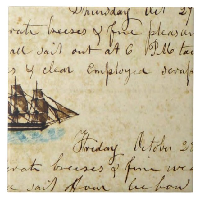 Frakt 1841 för Nantucket Whaling Kakelplatta (Framsidan)