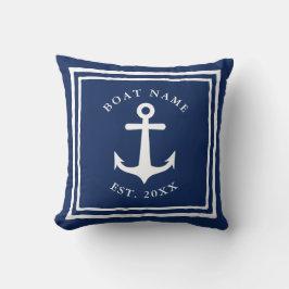 Frakt Anchor Anpassningsbar Båt Namn Navy Blue Nau Kudde