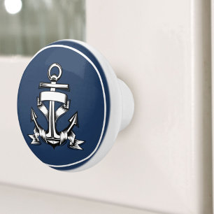 Frakt Anchor för Nautical Coastal Blue Beach House Knopp