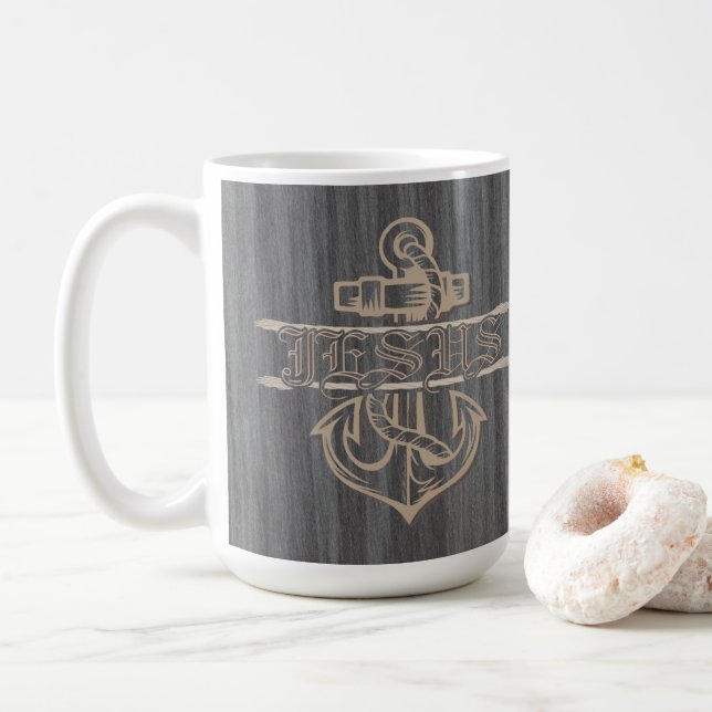 Frakt Anchor och Rope proklamerar Jesus Kaffemugg (Med munk)