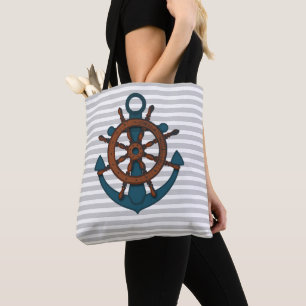 Frakt Anchor & Wheel Grått Rand Tygkasse