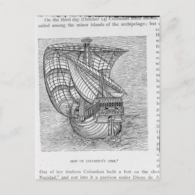 Frakt av Columbus' Time' Vykort (Framsida)