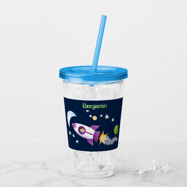 Frakt av rutnätsraket i illustration av tecknaden  take away mugg (Baksida Ice)