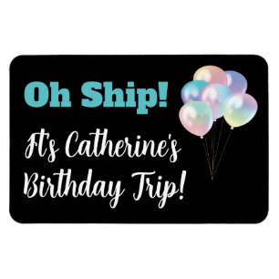 Frakt Birthday Balloon Funny Cruise Cabin Door Magnet