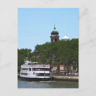Frakt Boat Sail New York Frihetsgudinnan Islands Vykort