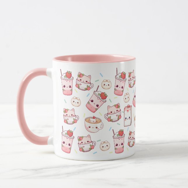 Frakt brast: Kawaii Cat Coffee Mugg (Vänster)