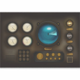 Frakt Control Panel Sonar System Retro Steampunk Klistermärken