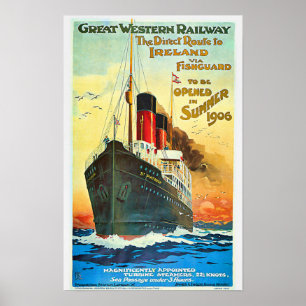 Frakt Cruise to Ireland Travel Advertisement Poster
