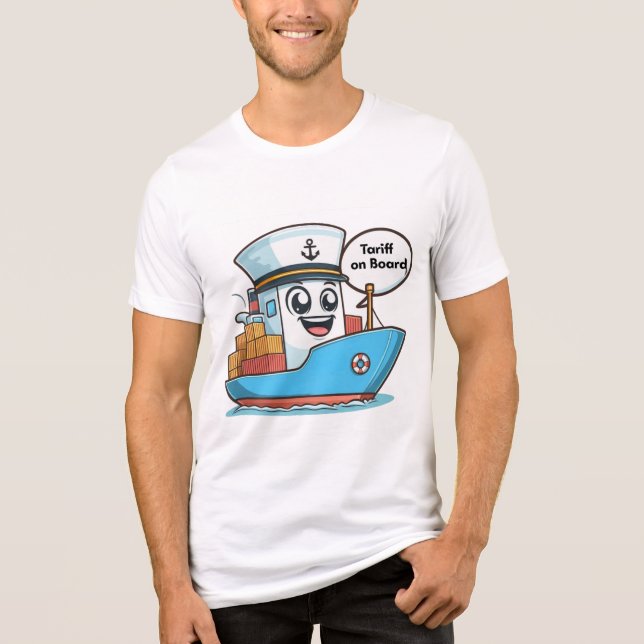 Frakt för  av  av blått Tecknad ombord T Shirt (Framsida)