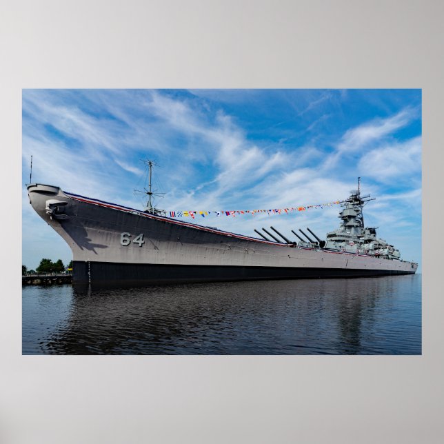 Frakt för batterilivslapp USS Wisconsin BB-64 Poster (Framsidan)