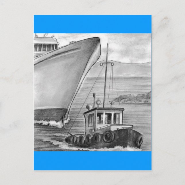 Frakt för bogsering av bogserbåtar vykort (Front)
