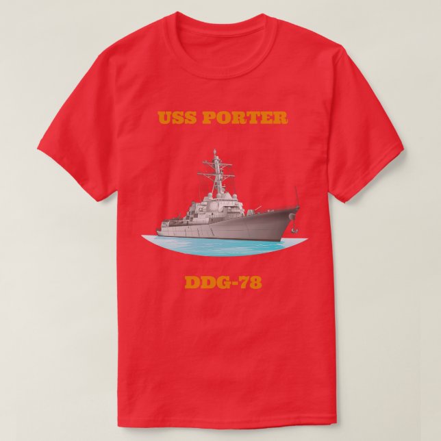 Frakt för Förstörare av Porter DDG78 T Shirt (Design framsida)