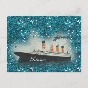 Frakt för Glitter White Star Line för Titanic Sapp Vykort