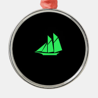 Frakt för havGlow_Green-on-Black Clipper Julgransprydnad Metall