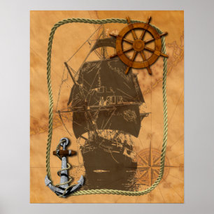 Frakt för historiskt segling poster