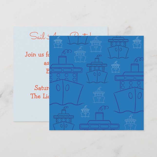 frakt för kryssning inbjudningar (Fram/baksida)