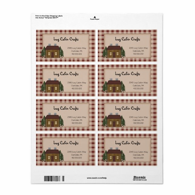 Frakt för Rustip Primitive Land Homespun Log Cabin Fraktsedel (Helt Ark)