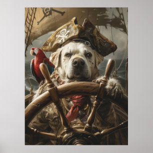 Frakt för styrning av arg Pirat Hund Poster