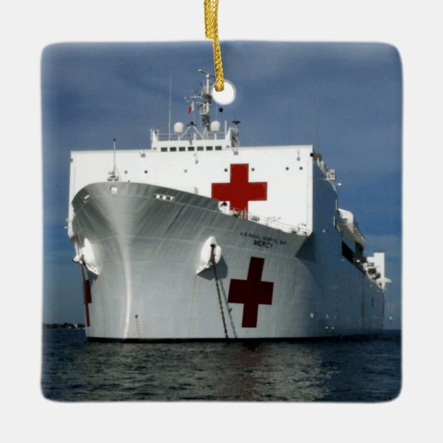 Frakt för USNS-förskoningsjukhus Julgransprydnad Keramik (Framsida)