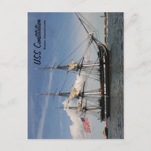 Frakt för vykort för historik Boston USS-konstitut (Framsida)