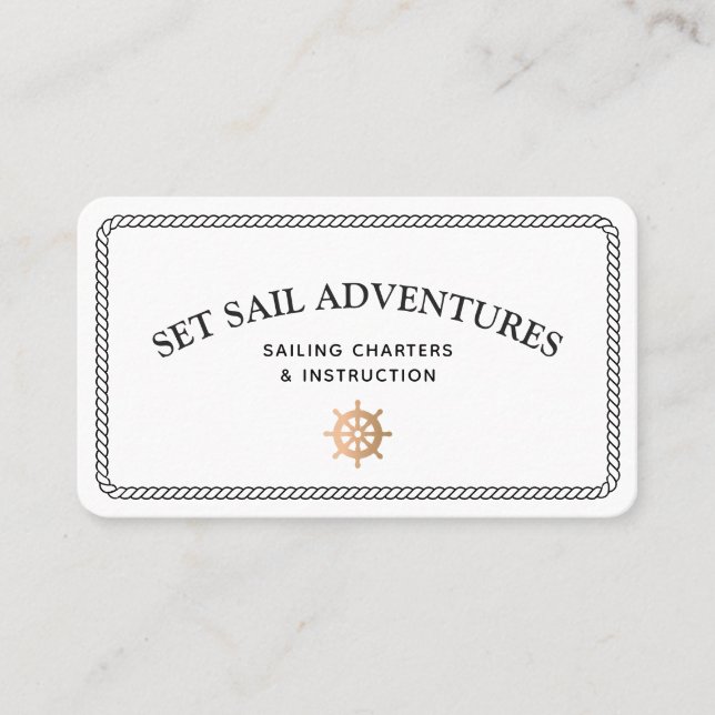 Frakt Helm för Nautical Rope Guld Visitkort (Framsida)